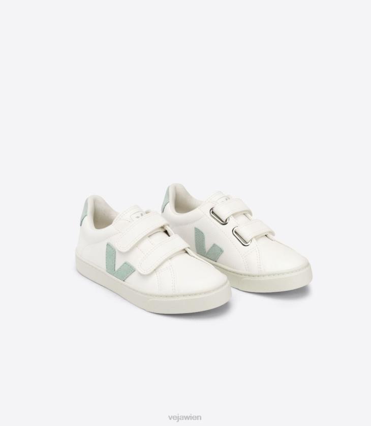 8JL44329Veja Esplar chromfreies Leder, weißes Matcha