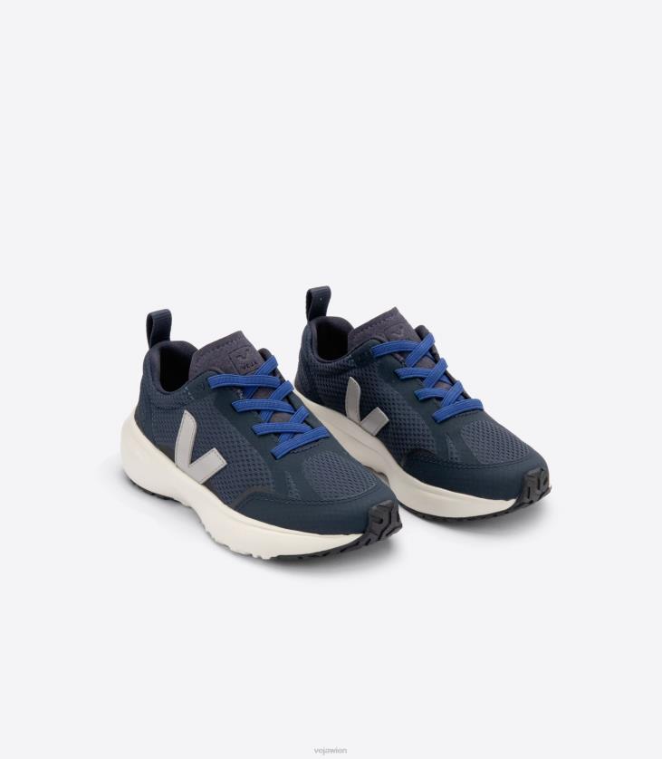 8JL44384Veja Kanarische elastische Schnürsenkel Alveomesh Nautico Oxford Grau