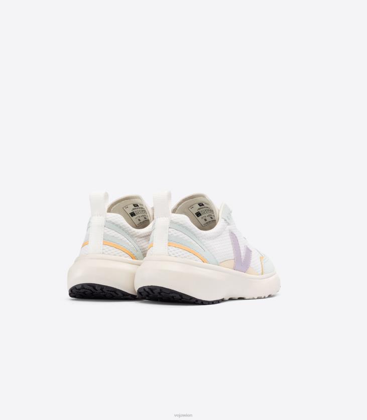 8JL44386Veja Kanarische elastische Schnürsenkel, Alveomesh, weißer Parmesan