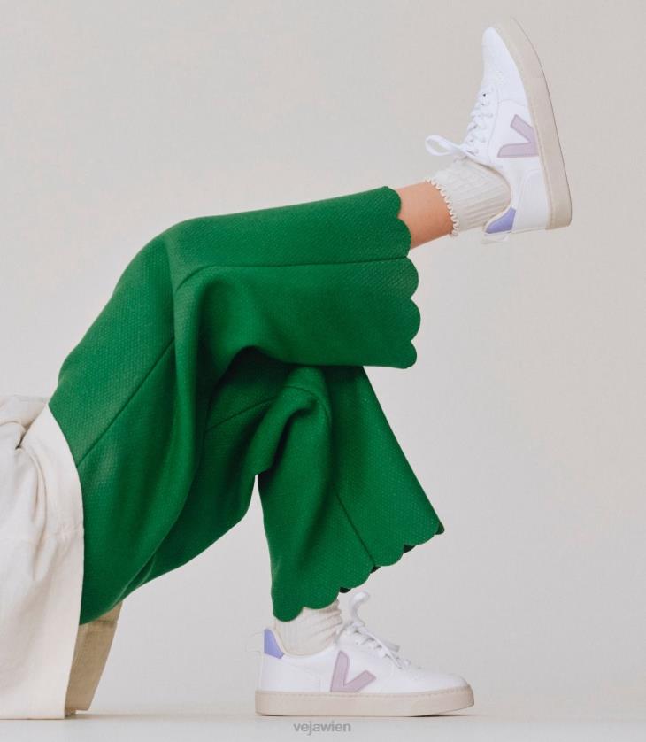 8JL44369Veja V-10-Schnürsenkel CWL White Parme Lavande