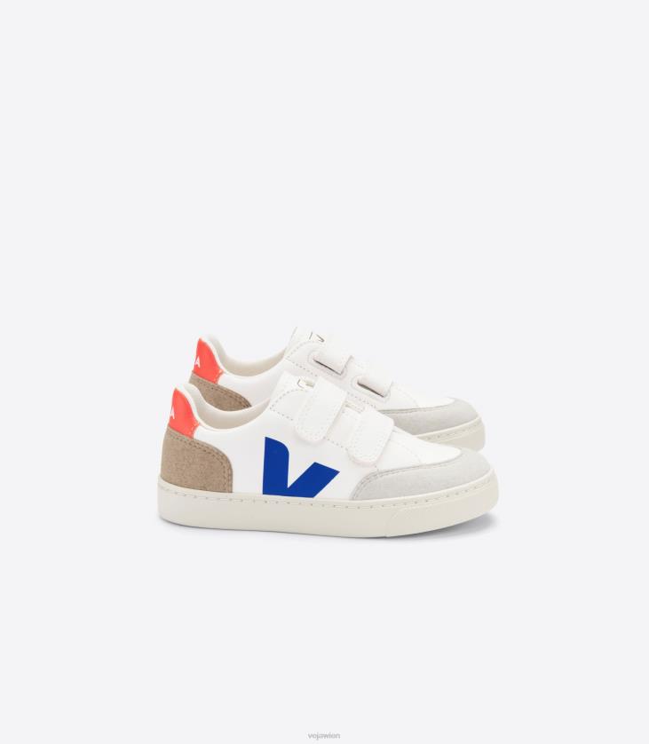 8JL44303Veja V-12 Chromfreies Leder Weiß Multico Miel