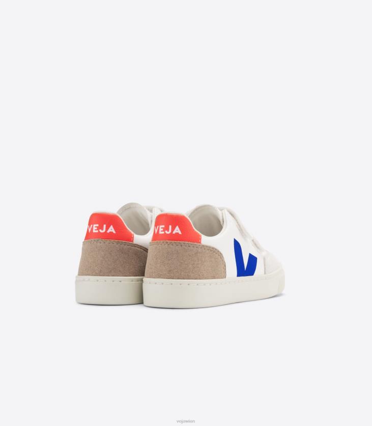 8JL44303Veja V-12 Chromfreies Leder Weiß Multico Miel