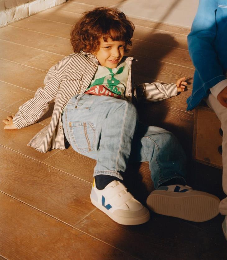 8JL44309Veja V-12 Chromfreies Leder Weiß Multico