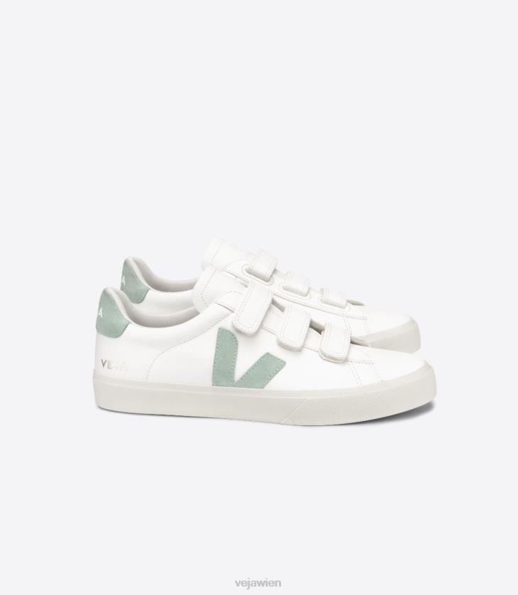 8JL44109Veja Recife chromfreies Leder, weißes Matcha