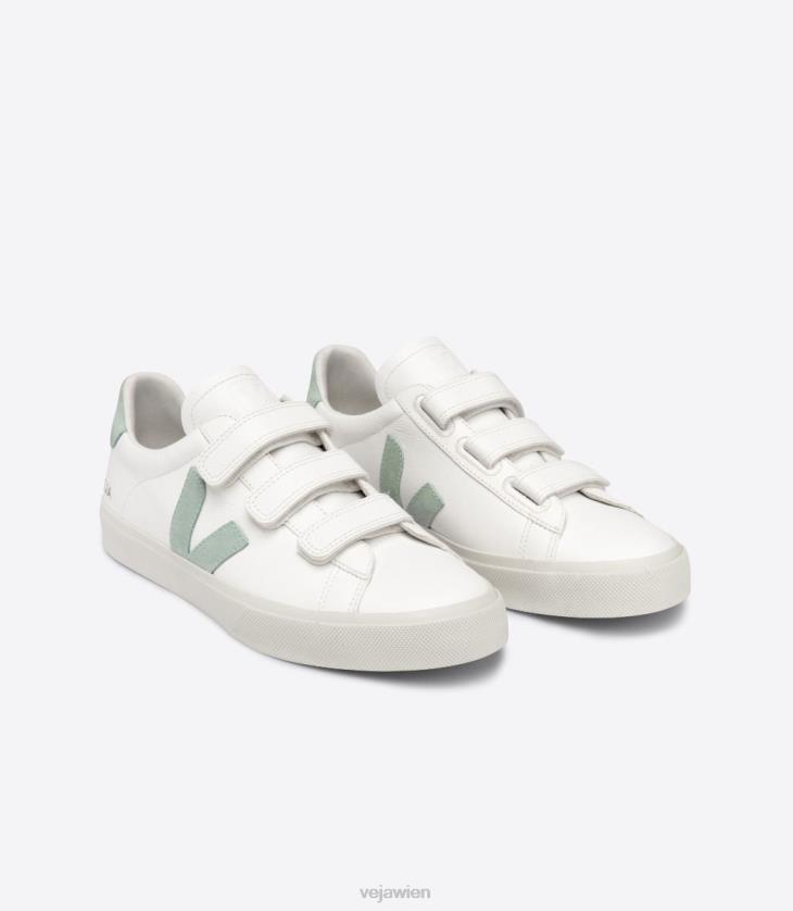 8JL44109Veja Recife chromfreies Leder, weißes Matcha