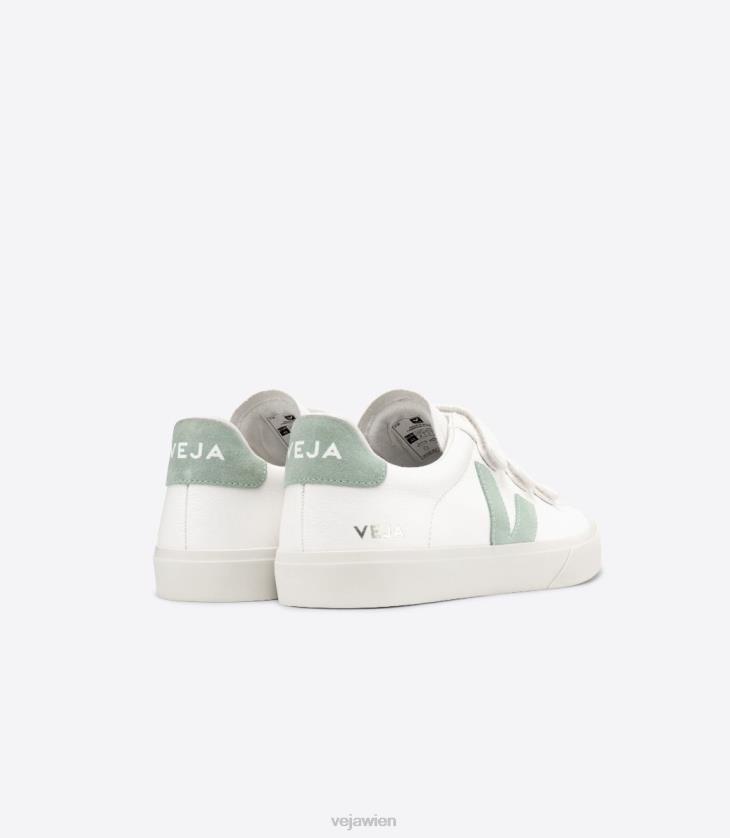 8JL44109Veja Recife chromfreies Leder, weißes Matcha