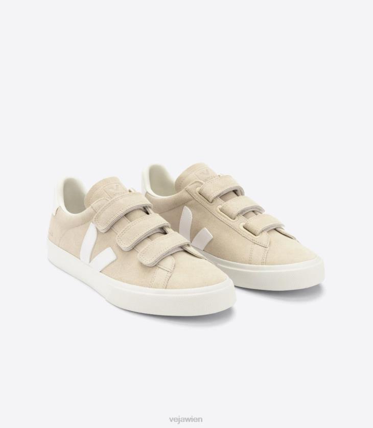 8JL44114Veja Recife chromfreies Leder mandelweiß
