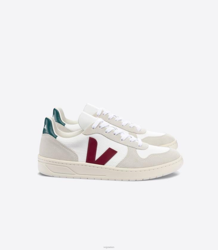 8JL4445Veja V-10 B-Mesh, weiß, Marsala, Bretagne