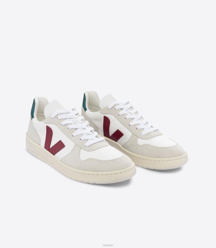 8JL4445Veja V-10 B-Mesh, weiß, Marsala, Bretagne