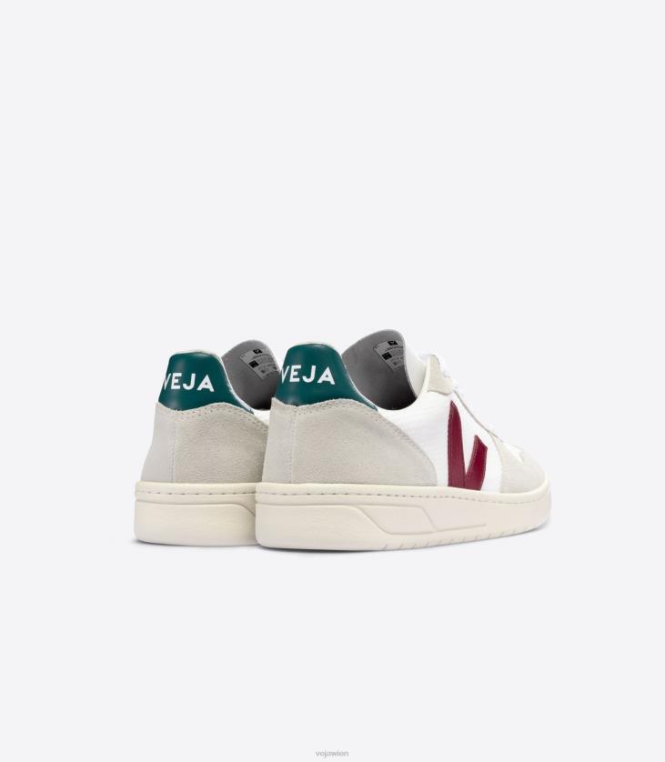 8JL4445Veja V-10 B-Mesh, weiß, Marsala, Bretagne