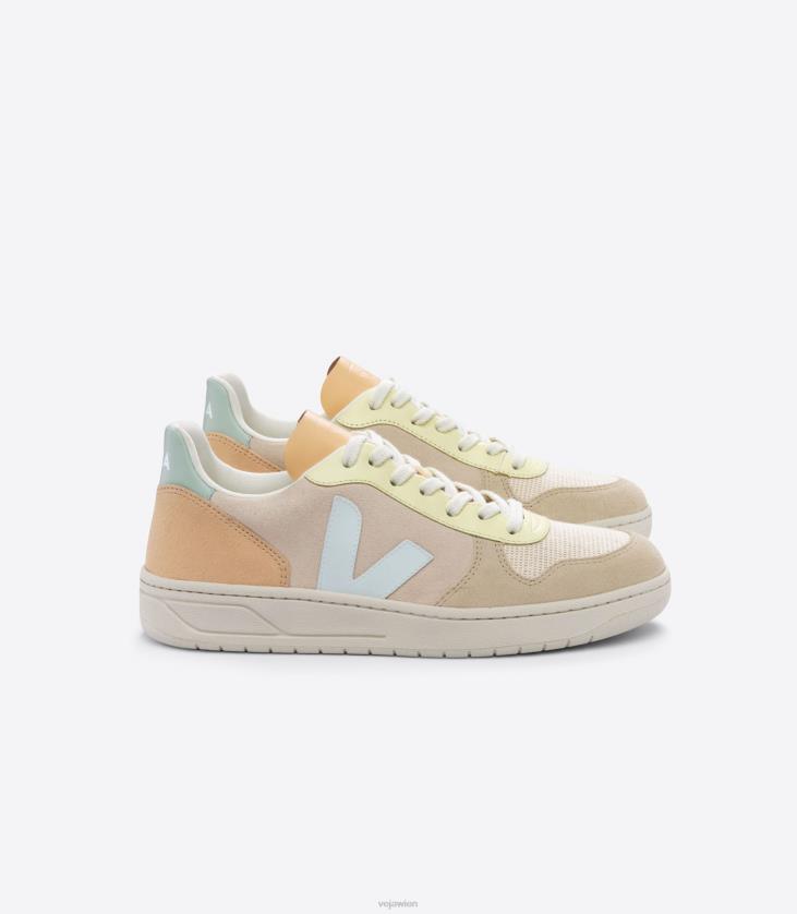 8JL4454Veja V-10 Wildleder Zobel Menthol Multico