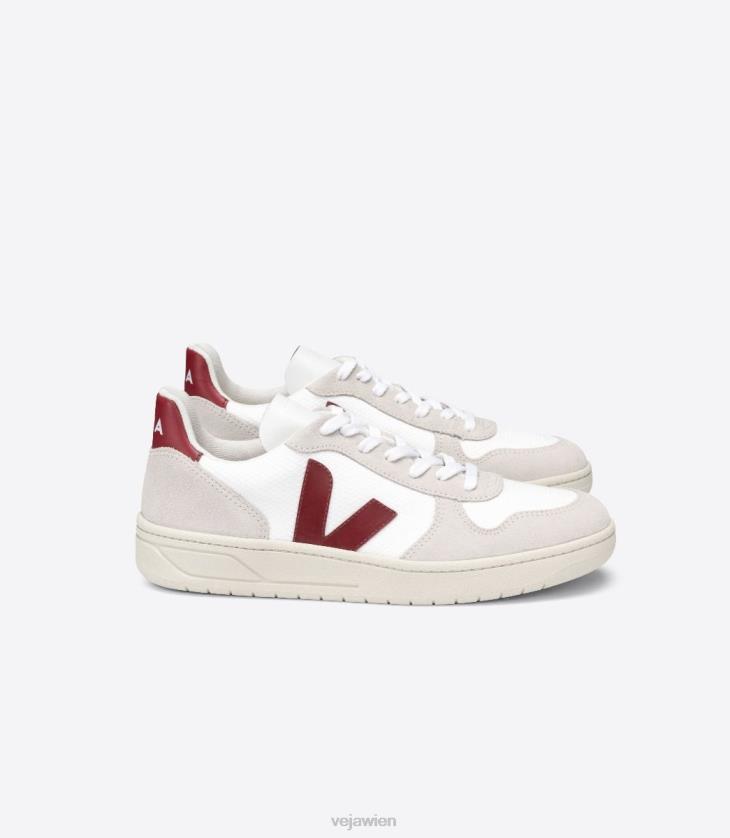 8JL4457Veja V-10 B-Mesh, weiß, natürlich, Marsala