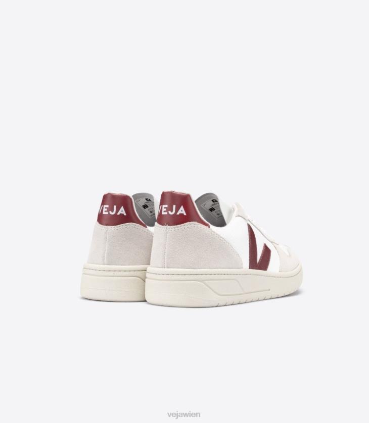 8JL4457Veja V-10 B-Mesh, weiß, natürlich, Marsala