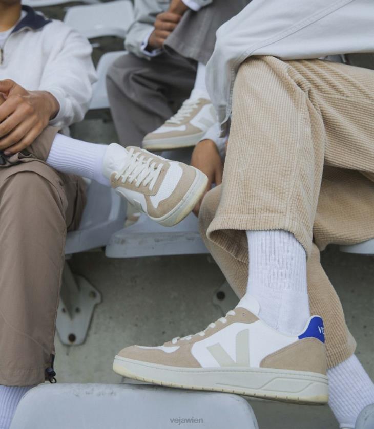 8JL4468Veja V-10 chromfreies Leder, weißes Sahara-Paros