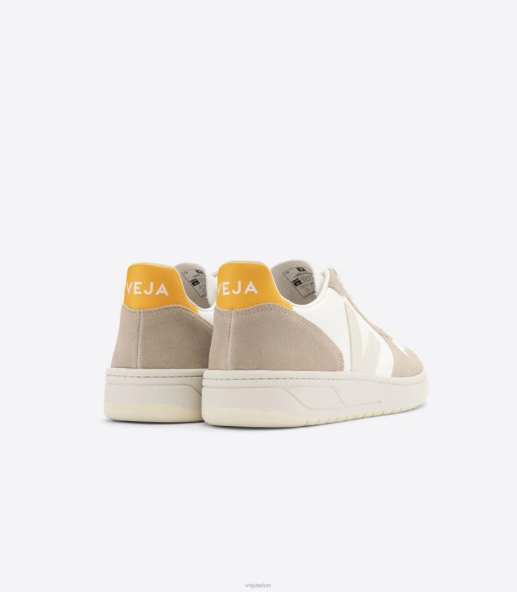 8JL4469Veja V-10 chromfreies Leder, weiß, Sahara, Ouro