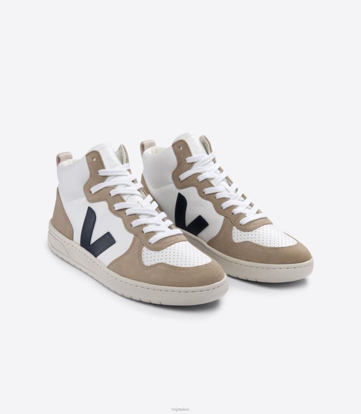 8JL4479Veja V-15 chromfreies Leder weiß Nautico Sahara