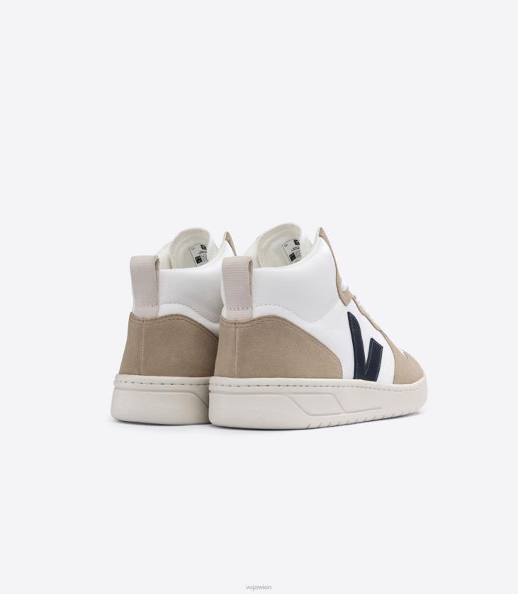 8JL4479Veja V-15 chromfreies Leder weiß Nautico Sahara